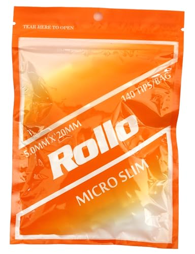 Rollo Extra Slim Filters 5.0mm x 20mm – 140 Pack Long Filter Tips for Hand Rolling – Compact Natural Filter Accessory for Clean Draw