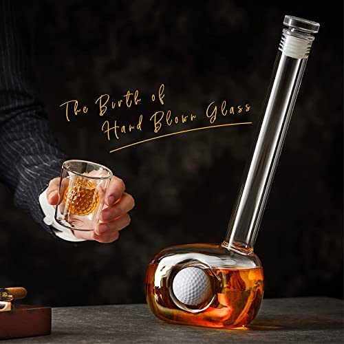 Golf Decanter Whiskey Decanter Set With 4 Golf Ball Whiskey Glasses - Unique Golf Gifts For Men - 750Ml Golf Themed Liquor Decanters For Alcohol, Bourbon, Scotch, Vodka, Tequila, Wine #TOP4