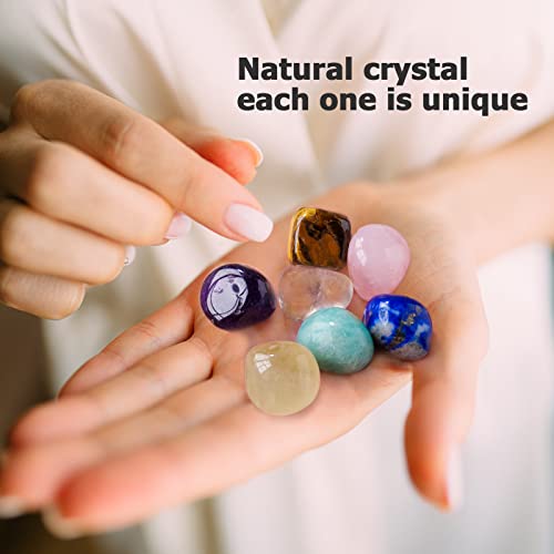 Apengshi Natural Healing Crystal 7 Chakra Polished Tumbling Gemstone Stone Therapeutic Reiki Balance Energy Meditation Clear Quartz Amethyst Rose Quartz Home Decoration Men Women #TOP5