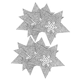 Veemoon 8 Stück Weihnachtsstern Besteckhalter aus Filz Fünfzackiger Stern Bestecktasche für Partydeko und Tischgeschirr Handlich und Festlich