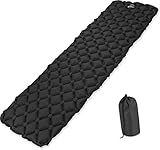 normani Schnell aufblasbare Camping Isomatte - Ultraleicht, kleines Packmaß, hoher Komfort - Schlafmatte für Outdoor, Camping, Hiking, Reisen oder Strand - mit oder ohne Kissen wählbar Farbe Schwarz