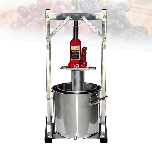DzkZen Pressoir à Cidre avec VéRin Hydraulique, Pressoir à Teinture pour La Vinification, Broyeur De Baies Et De LéGumes, pour La Fabrication du Vin De Raisin, Baies 12L