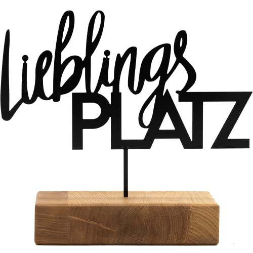 Rerum & Consilium Lieblingsplatz Metall/Holzaufsteller | Moderne Industrial Deko mit Holz & Metall | 28 x 22,5 cm | Moderne Tischdeko Cover