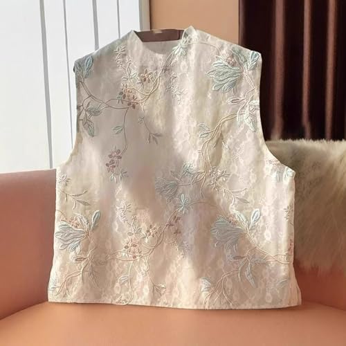 Gilet chinois en organza brodé solution superposition été - 3