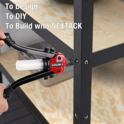 Nextack 13 Inch Pop Rivet Gun With 350Pcs Assorted Rivets Kit, 1/4" Capacity Heavy Duty Hand Riveter Tool With Detachable Container & 5 Nosepieces For Metal, Gutter & Automotive Nt300 #TOP6