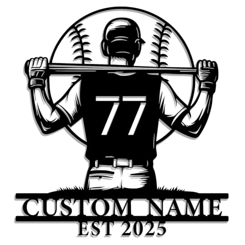 Custom Baseball Player Metal Sign