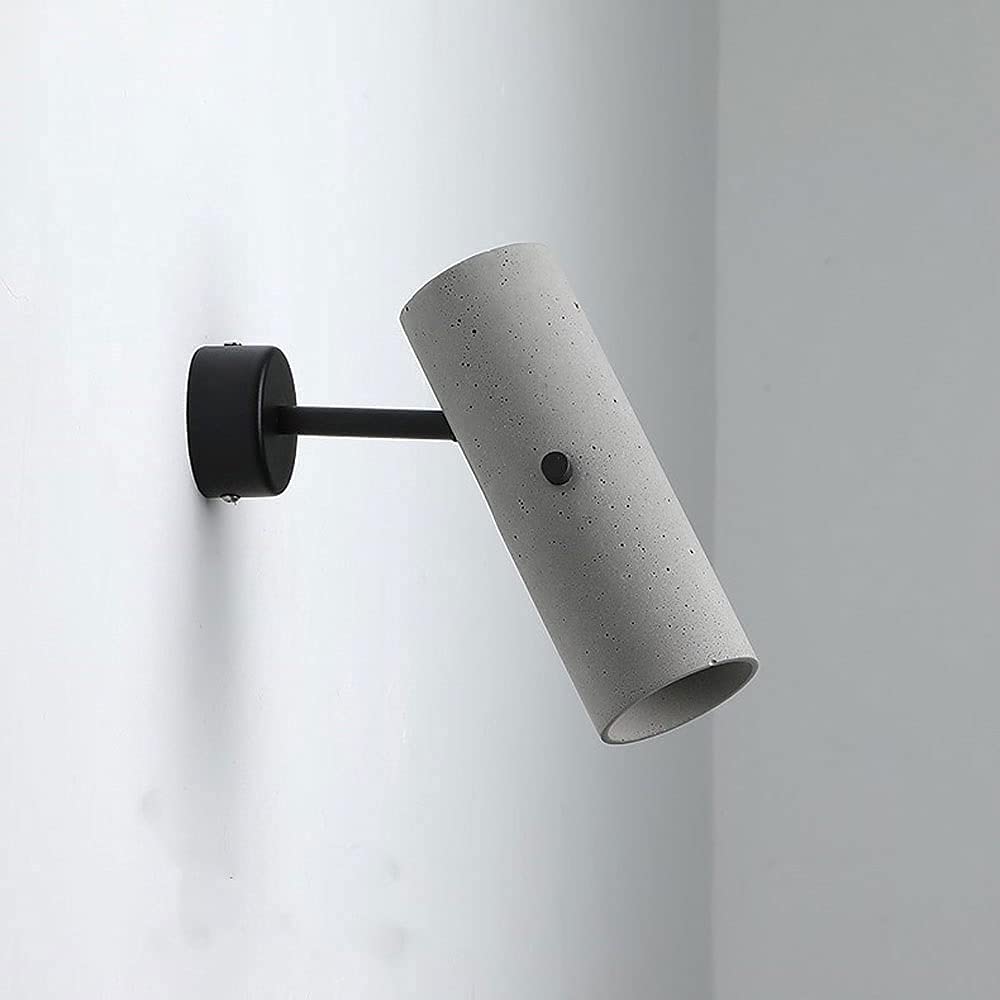 Luz de acento ajustable GU10 en aplique de pared de cemento negro para salón y pasillo
