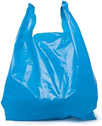 JSB, 18x10x32-Inch Blue Plastic Jambo T-Shirt Shopping Bags, Polyethylene Grocery Bags, 300-Piece Case
