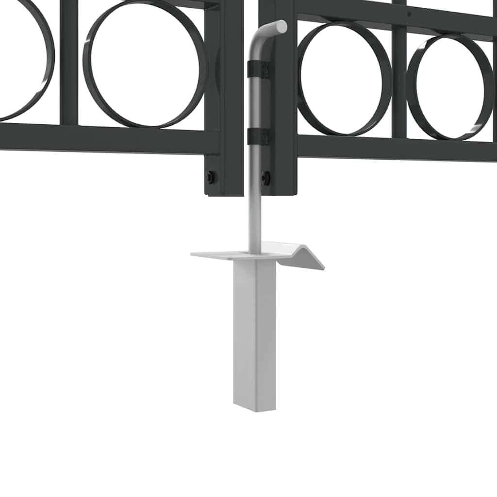 Gartentor Doppelflügel Gartentore U-Design Grau 300 x 125 cm