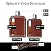 Ragproper Leather Glass Hip Flask Set – Durable Whiskey & Liquor Flasks for Men & Women, Single Shot 3.4oz (100ml) + Double Shot 8oz (240ml), Premium Genuine Leather, Ideal Glass Flask, Dark Brown