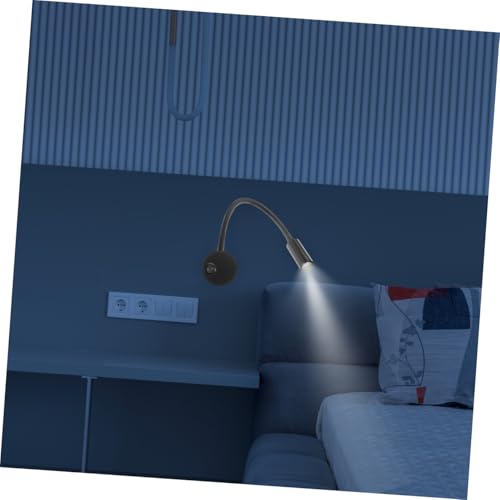 Flexo de pared LED negro de 3W para leer en la cama sin molestar 7