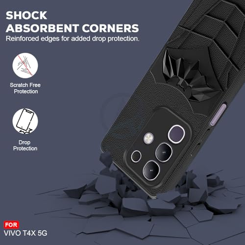 Image of AESTMO Back Cover for Vivo T4X 5G / Z10X 5G / Y31 Pro 5G | Stylish | Soft Silicone | Shockproof | Camera Lens Protection Back Cover for Vivo T4X 5G / Z10X 5G / Y31 Pro 5G (Black)