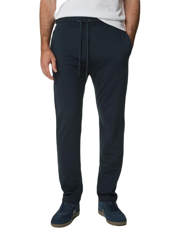 Image of Marks & Spencer Cotton Rich Straight Leg Trackpants