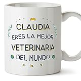 MUGFFINS Tazas Personalizadas para VETERINARIA mujer - En Español - Mejor del Mundo - 11 oz / 330 ml - Regalo Personalizable original y divertido