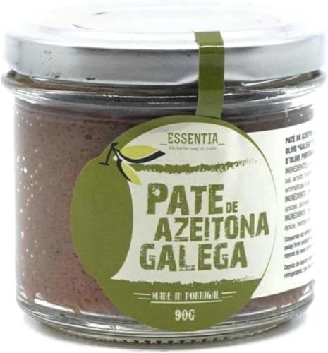 Paté de Aceitunas Gallego Essentia – Crema Mediterránea Gourmet para Untar – Paquete de 4 x 90 g – Sabor Intenso y Textura Suave – Producto de Portugal