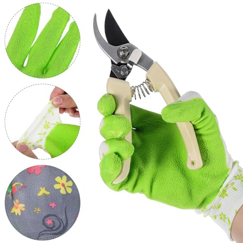 Milisten 3 Pares De Luvas De Jardinagem Para Mulheres Luvas De Jardim Revestidas De Borracha Respirá