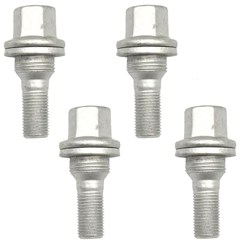 Bohaner Lot de 4 boulons de roue M12 x 1,25 essieu arrière essieu avant 9817024580 argent pour Citroën C2 C3 C4 C5 C6 Peugeot 206 207 308 407 508 Citroën DS3 DS4 DS5 Berlingo SAXO XSARA Jumpy