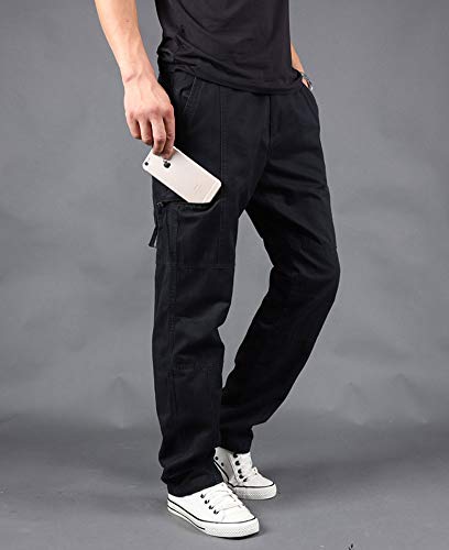Banana Bucket Men's Full Elastic Waist Normal Fit Lightweight Workwear Big Pocket Pull On Cargo Pants2