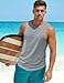 JMIERR Light Grey Tank Tops for Men Cut Off Workout Muscle Shirt Soft Training Cotton Sleeveless Fitness Gym Clothing Summer Casual Classic Top, XL