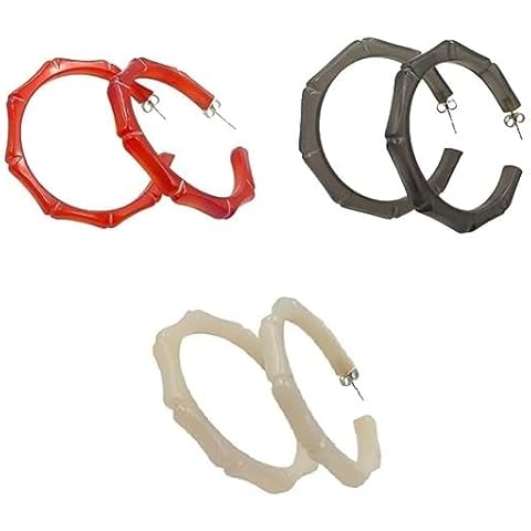 Generic 3-Pair Resin Hoop Earrings Cover