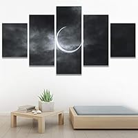 SIGNWIN 5 Panel Canvas Wall Art Astronomy & Space Contemporary Cosmic Dramatic Green Group Photography Realism Ultra for Home Decorations Ready to Hang - 60