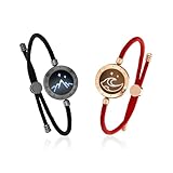 TOTWOO Long Distance Touch Bracelets for Couples, Vibration & Light up for Love Couples Bracelets | Long Distance Relationship Gifts for Girlfriend Bluetooth Pairing Jewelry