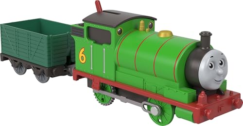 Thomas & Friends Motorized Toy Train, Classic Percy Battery-Powered Engine & Cargo Car, Storytelling Play for Preschoolers, JGF94 - Image 3