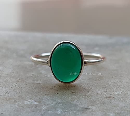 925 Sterling Silver Natural Green Onyx Gemstone Handmade Ring Gift For Women & Girls All Sizes 4 To 14 (Us) #TOP3