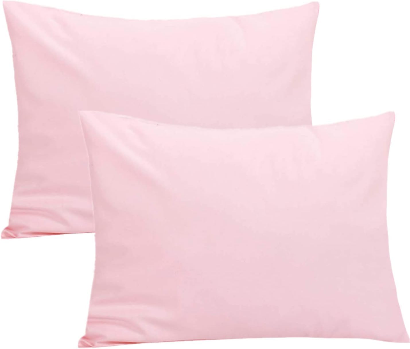 2 Pack Premium Toddler Solid Pillowcase - Ultra Soft Cotton - Crib Pillow, Kids Pillow, Travel Pillow Case Cover