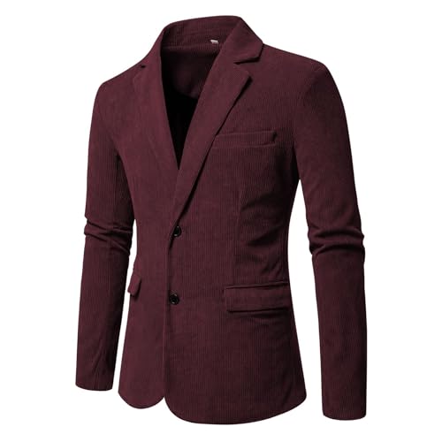 Men's Corduroy Suit Jacket Business Casual Double-Button Spring Coat