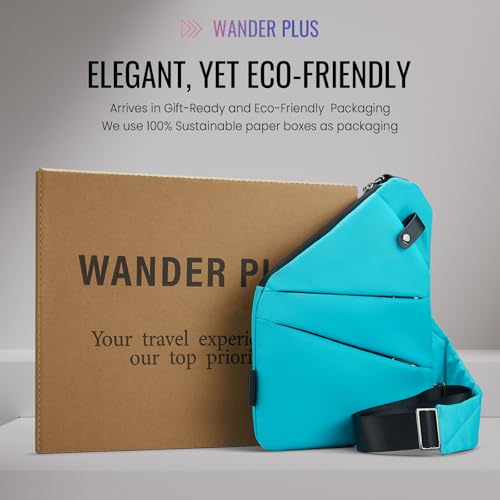 Image of WANDER PLUS Anti Theft Crossbody Travel Bag for Women Men, Multi-Pocket Crossbody Bag, Slim Sling Bag