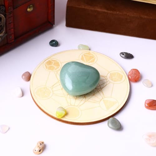Image of 40mm Natural Green Aventurine Large Heart Stones Healing Crystals Gemstones Gifts Heart Shaped Rocks for Home Decor Reiki Meditation Women