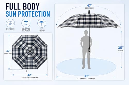 Image of Fan & Mist Umbrella Portable Cooling System | For Summer with Built-in Fan and Spray | UV Protection Umbrella for Outdoor Travel