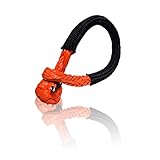 QIQU Synthetic Soft Shackle for Boating ATV UTV SUV 4X4 Truck Recovery Together with Recovery Rope 1 Pack (3/8'', Orange)