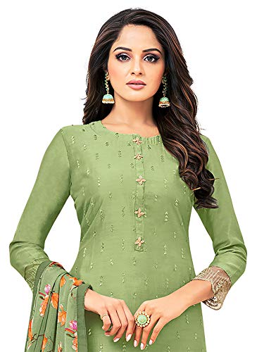 Image of AKHILAM Women's Cotton Blend Embroidered Unstitched Salwar Suit Material(29DMK50 Parent)