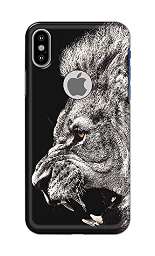 Image of Roaring Lion Hard Back Case Cover for Apple iPhone X Logo /iPhone 10 / iPhone Ten /iPhone Xs Logo Back Cover -(J5) VNS2225