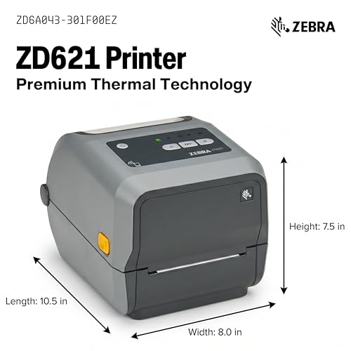 Image of Zebra ZD621 Thermal Transfer Shipping Label Printer | 4x6 | No Ink Required