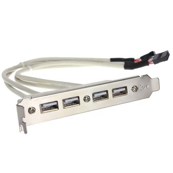 4-Port USB 2.0 Motherboard Header to Rear PCI Slot Bracket Cable, Internal 9-Pin U S B Header to 4 x USB Type-A Female Panel Adapter for Desktop PC, Computer Case & DIY System Build-picture-35