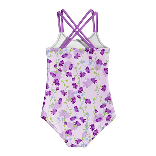 Image of LQSZ Girls One Piece Swimsuits Quick Dry Beach Bathing Suit Cross Shoulder Strap Swimwear