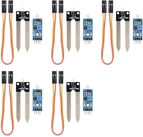 Fasizi 5pcs Higrómetro del Suelo Detección de Humedad Sensor de Agua Módulo YL-69 Sensor y HC-38 Módulo para Arduino