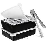 2 pcs cubiteras para hielo grande, hielera con tapa, cubitera silicona,...