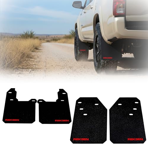 REK GEN Mud Flaps Compatible with Toyota Tacoma Gen3 (20162023) - Heavy Duty Mud Guards for Off-Road Protection - Easy Install - Durable Toyota Tacoma Accessories - USA Made (Stock Red)