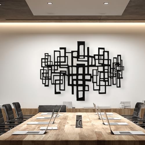 Objet décoratif en métal blanc géométrique moderne de 76 cm pour mur - 6