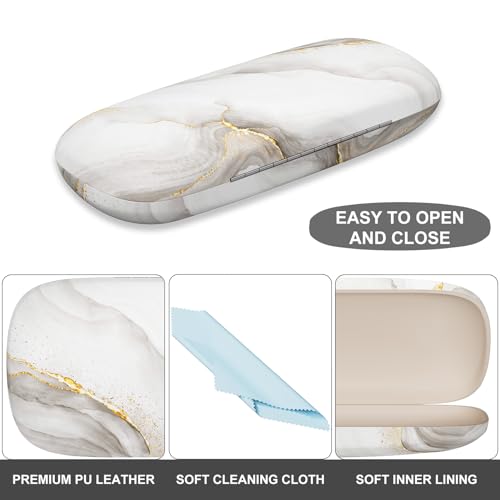 Image of Eyeglasses Case, Portable Hard Shell Protective Case for Glasses, Eyeglass Holder Box for Women with Cleaning Cloth