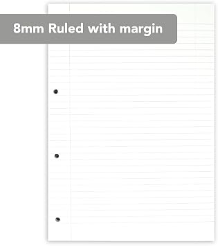 SUMMIT A4 Lined Paper, Side Bound Refill Pad, 8 mm Ruled and Margin, 160 Page, Pack of 5