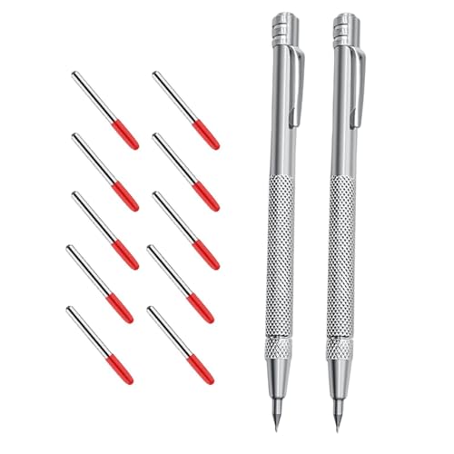 Precision Marker Set, Advanced Building Pencil, Workshop Tool with Replacement Tips, Ergonomic Grip with Steel Design, 5.59inch Marking Device, Masonry Supply for Stonework Projects