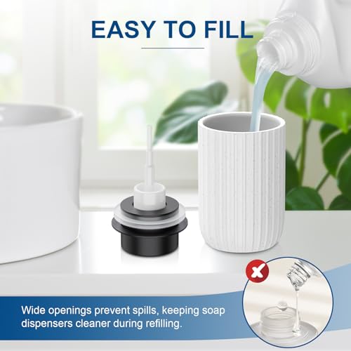 Image of Ceramic Foaming Soap Dispenser, 12 oz Bathroom Foam Hand Soap Dispenser, Refillable Lotion Soap Dispenser with Removable Pump for Kitchen Hand Wash Dispenser, Modern Home Decor(2Pack-Speckled White)