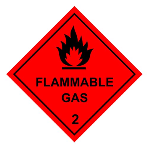 Image of Magnetic Hazchem Diamond Sign - ISO Compliant - UK 2009 HSE Regulations - Choice of design & Size (100x100 mm, Flammable Gas)