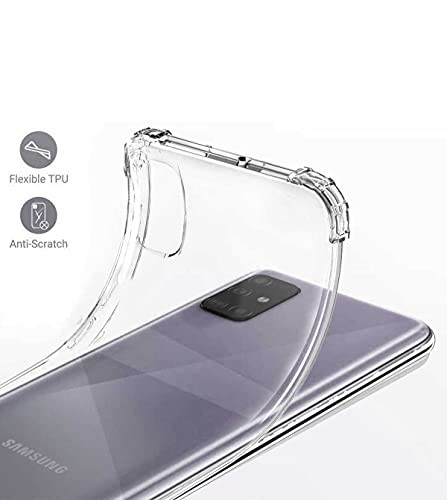 Image of Soft Flexible Silicone Back Cover Compatible with Samsung Galaxy A22, Transparent Case