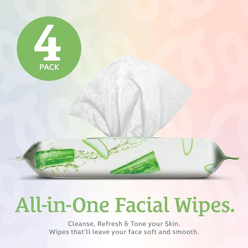 Image of Body Prescription Makeup Cleansing Wipes - Gentle and Effective Face Wipes, 50 Count (Pack of 4), Aloe Vera
